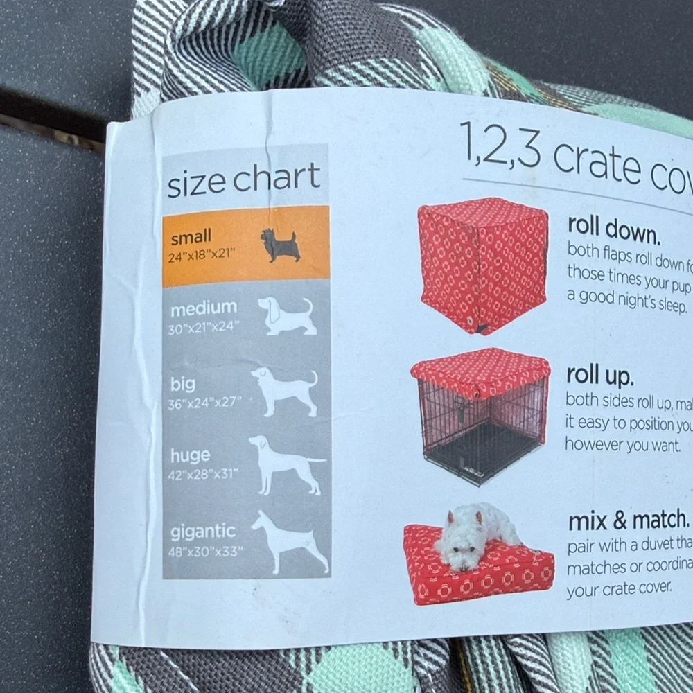 Plaid Dog Crate Cover - Yellow, Gray, Green